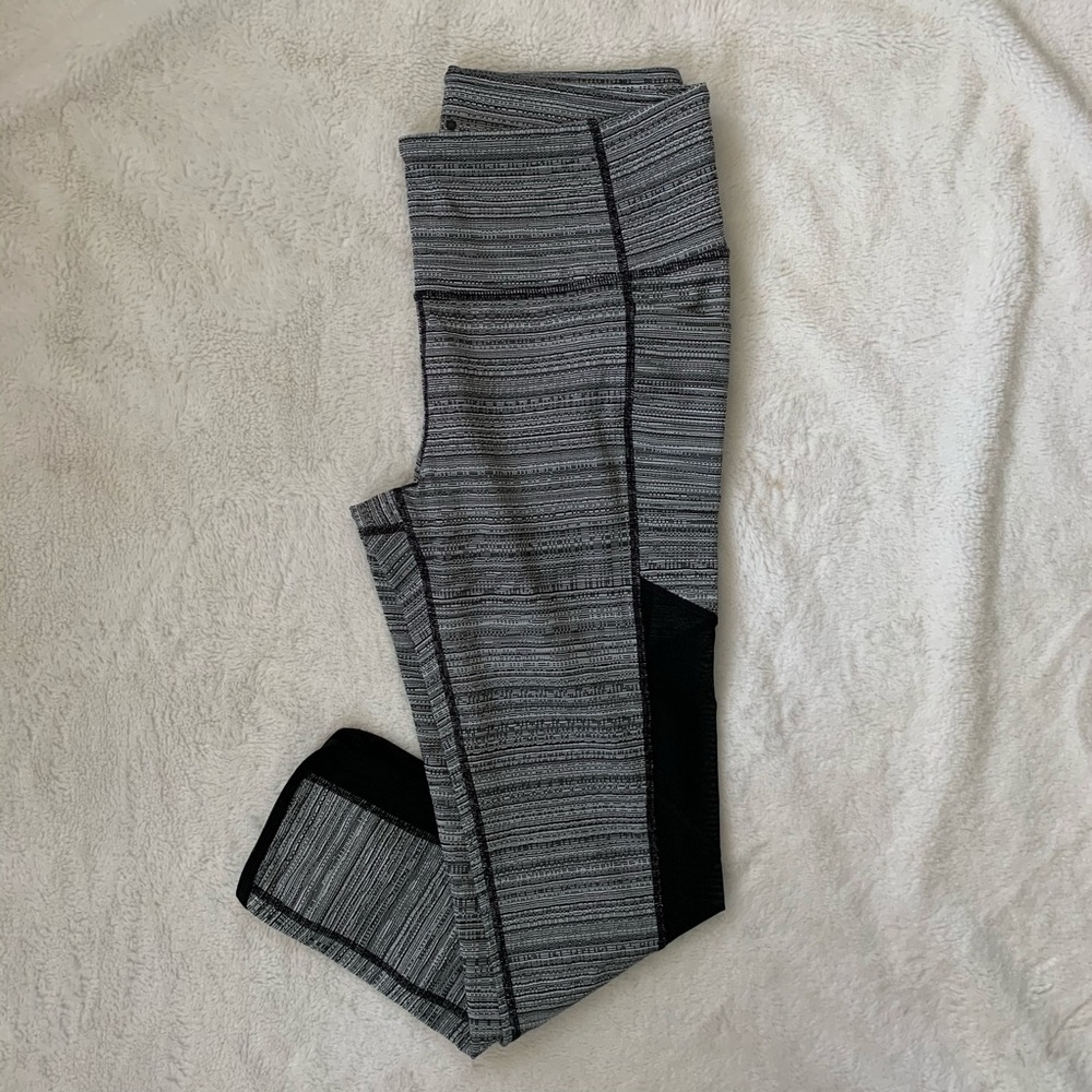 Athleta Striped Mesh Capri Leggings